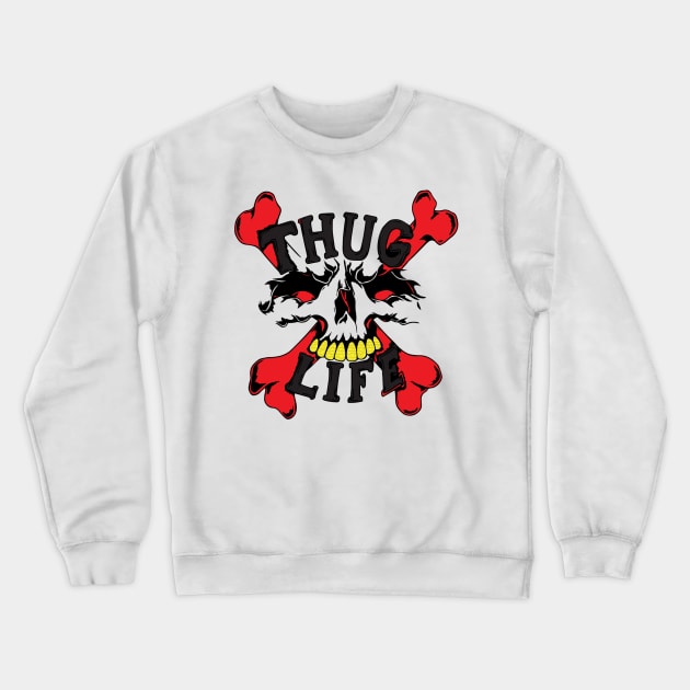 Thug Life Skull Crewneck Sweatshirt by salesgod